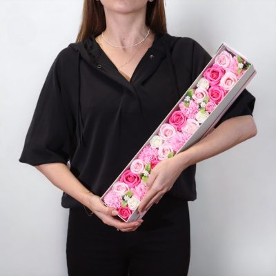Bardzo Długi Mydlany Flower Box - Różowy - obrazek 5