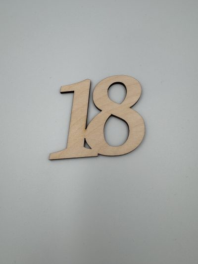 Topper "18" drewniany wzór 3