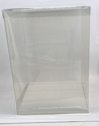 Kwadratowe przezroczyste pudełko 42 cm - Biały Duże