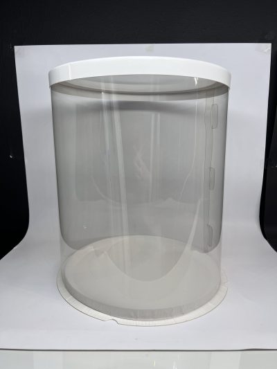 Pudełko okrągłe przezroczyste - Biały 36 cm Duże