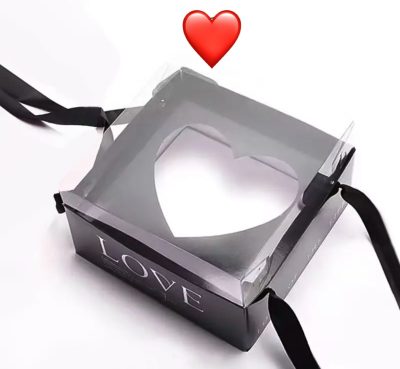 Pudełko na kwiaty LOVE - Czarne