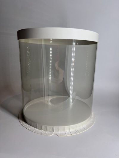 Pudełko okrągłe przezroczyste - Biały 24 cm - obrazek 2
