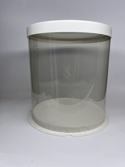 Pudełko okrągłe przezroczyste - Biały 24 cm