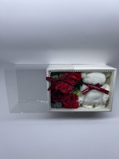 Flower box z ręcznikiem Mały Czerwony