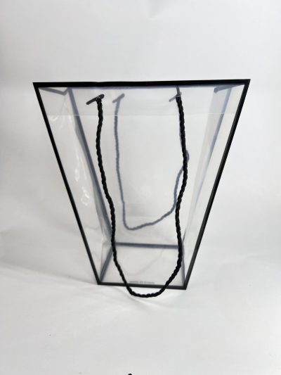 Torebka na kwiaty Przezroczysta Mała 26 cm - Czarna