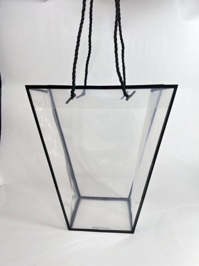 Torebka na kwiaty Przezroczysta Mała 26 cm - Czarna - obrazek 2