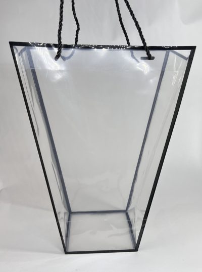 Torebka na kwiaty Przezroczysta Duża 33 cm - Czarna - obrazek 2