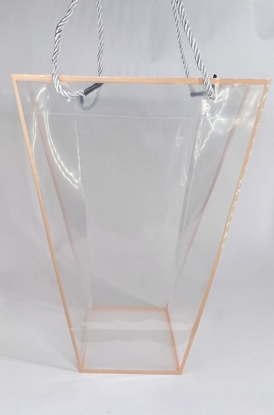 Torebka na kwiaty Przezroczysta Mała 26 cm - Morelowa