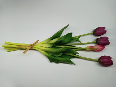 Tulipany Silikonowe Ciemno fioletowy - Pęczek po 5 szt. - obrazek 3
