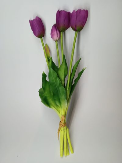 Tulipany Silikonowe ciemny fiolet pęczek (5 szt.)