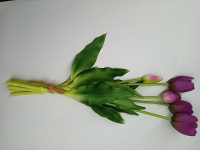 Tulipany Silikonowe ciemny fiolet pęczek (5 szt.) - obrazek 3
