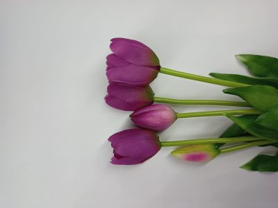 Tulipany Silikonowe ciemny fiolet pęczek (5 szt.) - obrazek 2