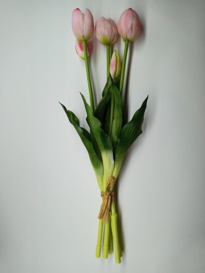 Tulipany Silikonowe blado różowe pęczek (5 szt.)