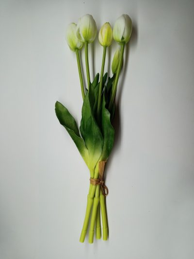 Tulipany Silikonowe Biały - Pęczek po 5 szt.