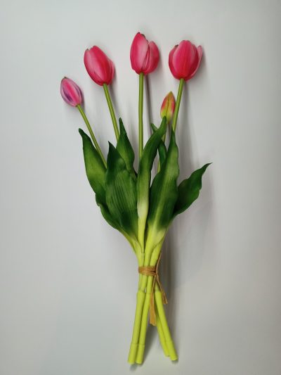Tulipany Silikonowe Różowy - Pęczek po 5 szt.