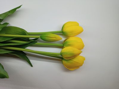 Tulipany Silikonowe Żółty - Pęczek po 5 szt. - obrazek 3