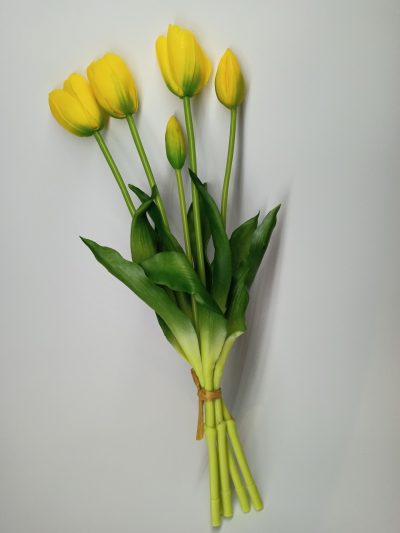 Tulipany Silikonowe Żółty - Pęczek po 5 szt.