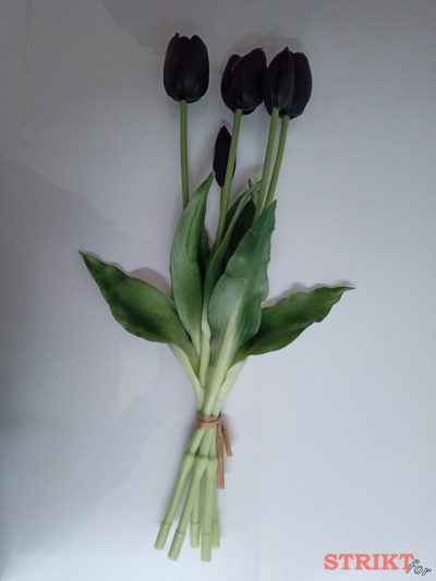 Tulipany Silikonowe Czarny - Pęczek po 5 szt.
