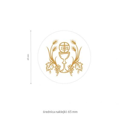 Naklejka komunijna KIELICH 65 mm 6,5 cm - obrazek 4